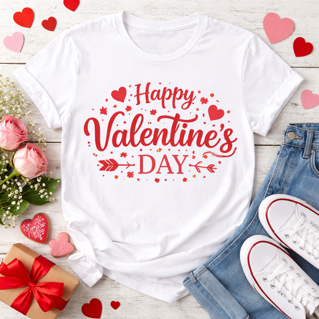 Valentine’s Day shirt white tee ￼
